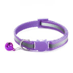 Reflective Cat Head Pattern Cat Collar with Bell — Adjustable Decorative Kitten Neck Strap