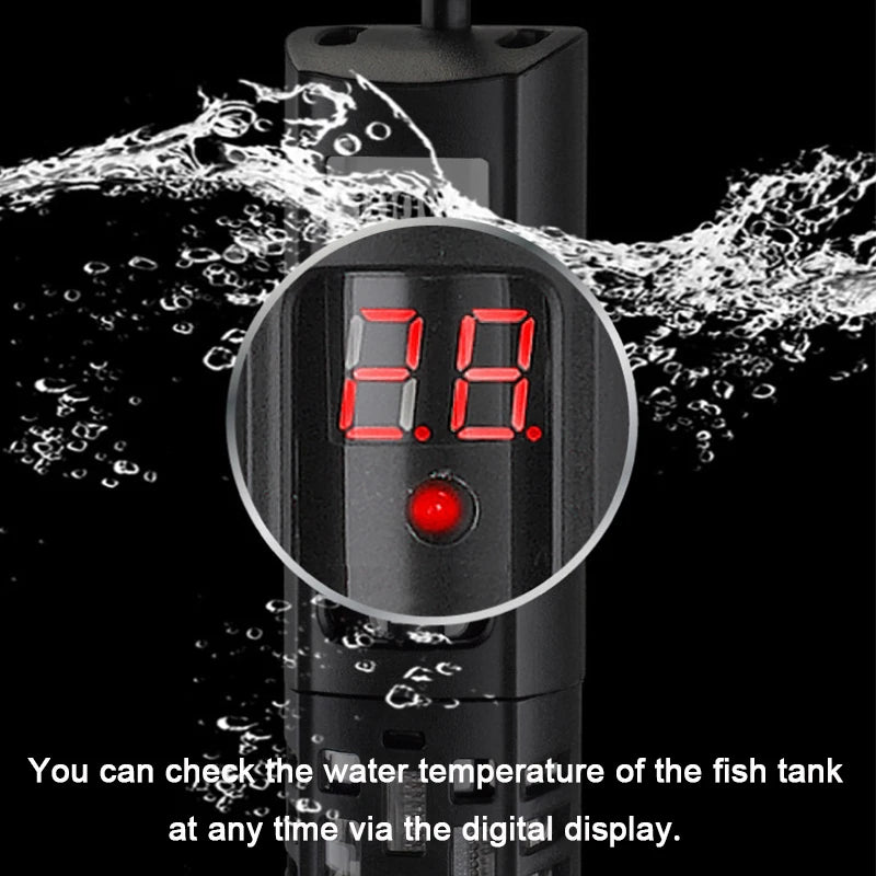 Aquarium Submersible Heater with Thermostat (50–500W, 220V EU Plug)