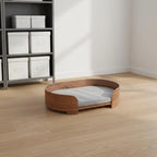 Oval Wooden Pet Sofa Bed with Removable Cover (All-Season)