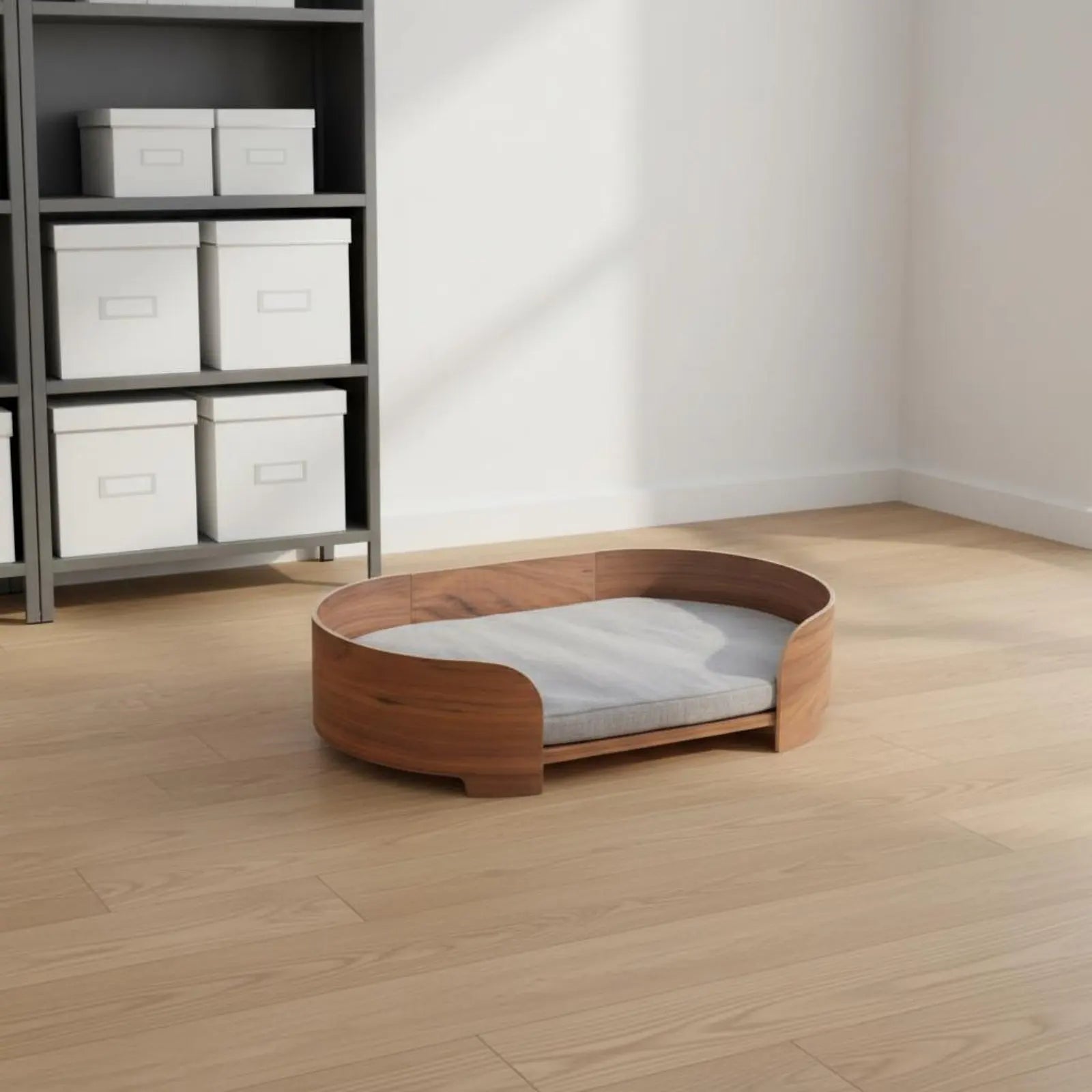 Oval Wooden Pet Sofa Bed with Removable Cover (All-Season)