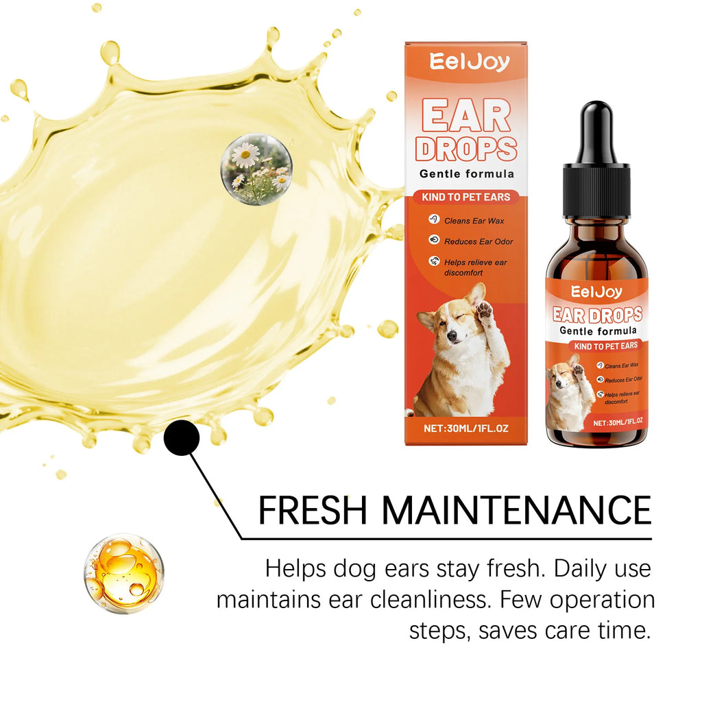 Dog Ear Essence Drops Lasting Reduce Earwax Relieving Discomfort Non Irritating Reducing Dandruff Daily Pet Ear Drops Solution