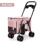 All-Terrain Pet Stroller for 2 Small Dogs/Catsfor Medium Dogs Up To 30 Lbs  Foldable Pet Pram with Storage Basket CupHolder Pets