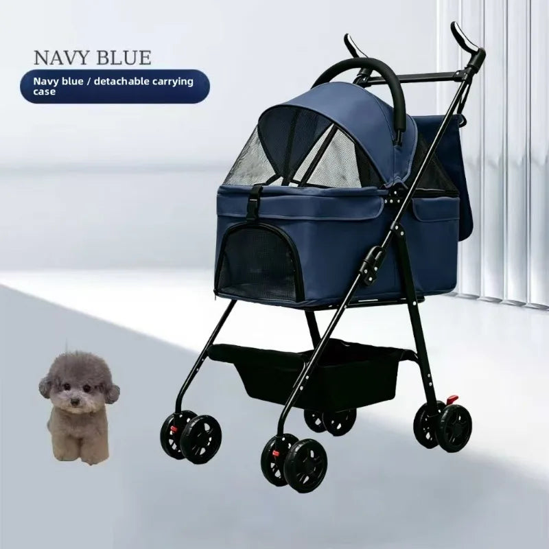 Pet Stroller Small Medium Cat Dog Travel Lightweight Detachable Washable Wholesale Pet Stoller Trolley for Dog Dog Trolley