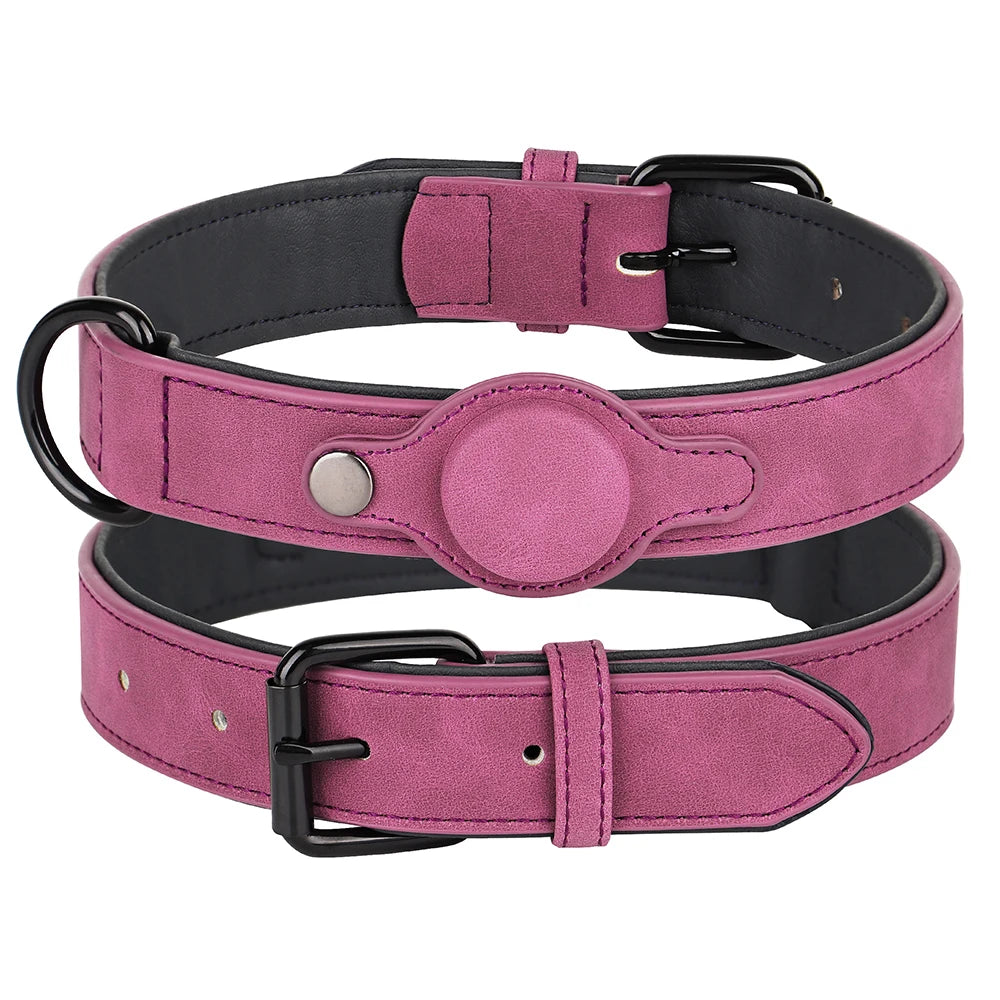 PU Leather GPS-Ready Dog Collar