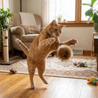 Fluffy Rabbit Fur Cat Teaser Ball — Washable Bite-Resistant Scratch-Resistant Indoor Pet Toy