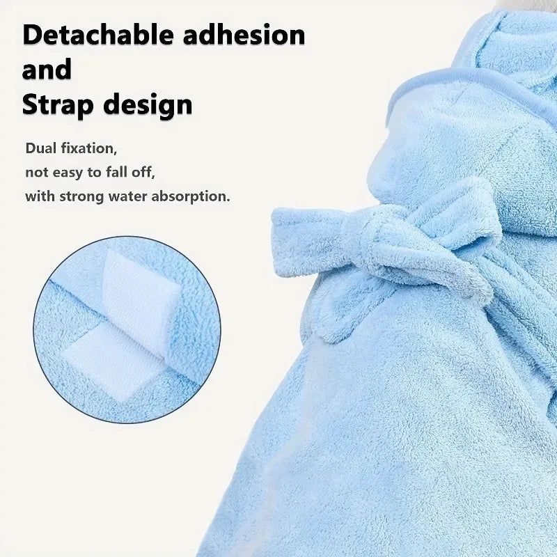 Pet Bathrobe Quick Drying Soft Pet Bath Towel Robe Absorbent Soft Pets Bathrobe Dog Bath Towel for Small Medium Dogs and Cats