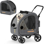 PAWZIDEA 3-in-1 Large Dog Stroller with Detachable Carrier up to 80lbs, Portable Dog Car Crate Travel Kennel, Foldable Pet Stro