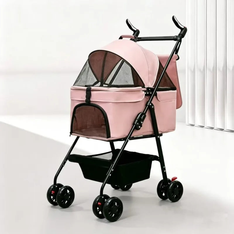 Pet Stroller Small Medium Cat Dog Travel Lightweight Detachable Washable Wholesale Pet Stoller Trolley for Dog Dog Trolley