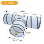 Foldable Polyester Cat Tunnel Tube — Portable Breathable Interactive Play Nest for Cats & Small Pets