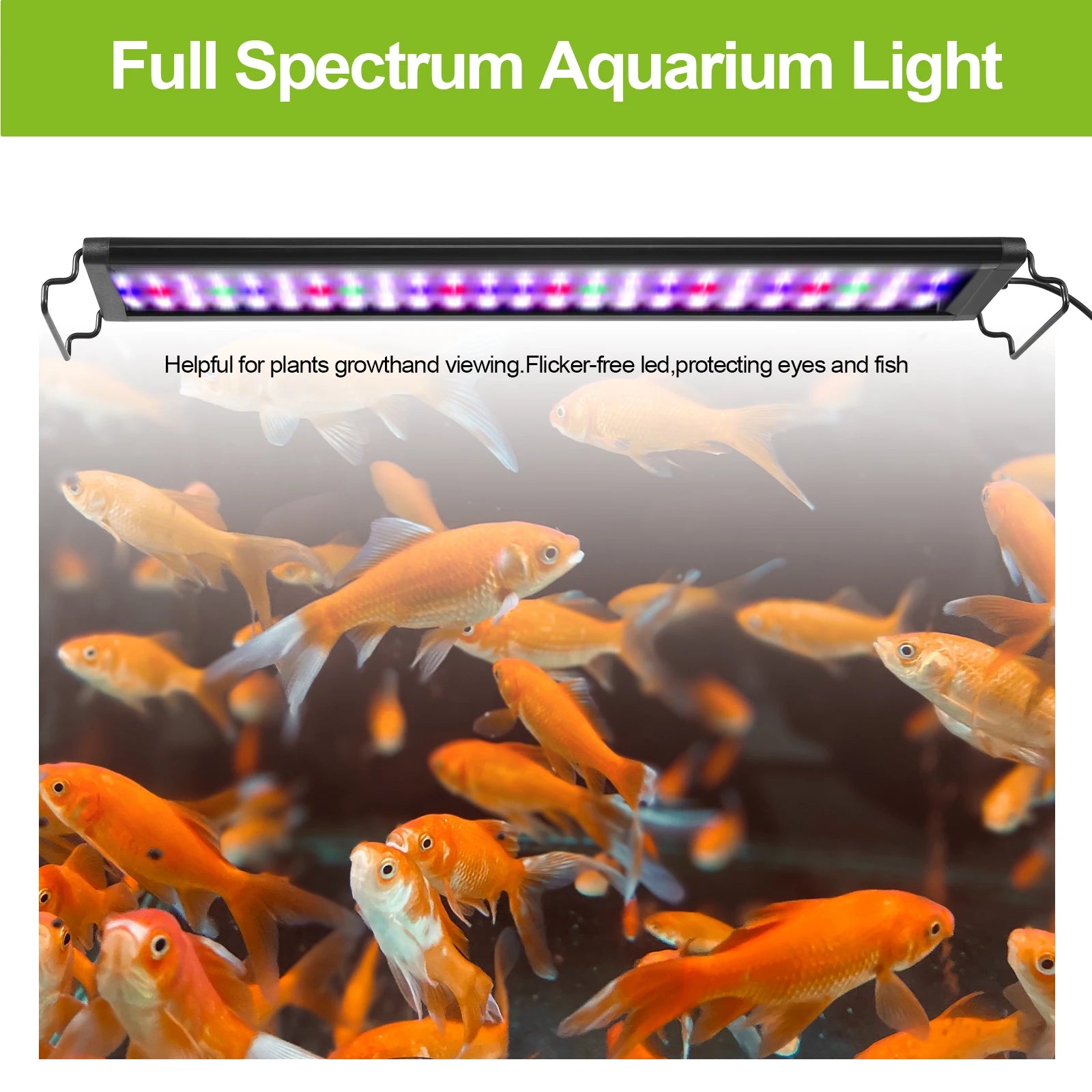Dimmable Aquarium LED Light with Timer (30–60cm, Power-Off Memory, Plant Growth)
