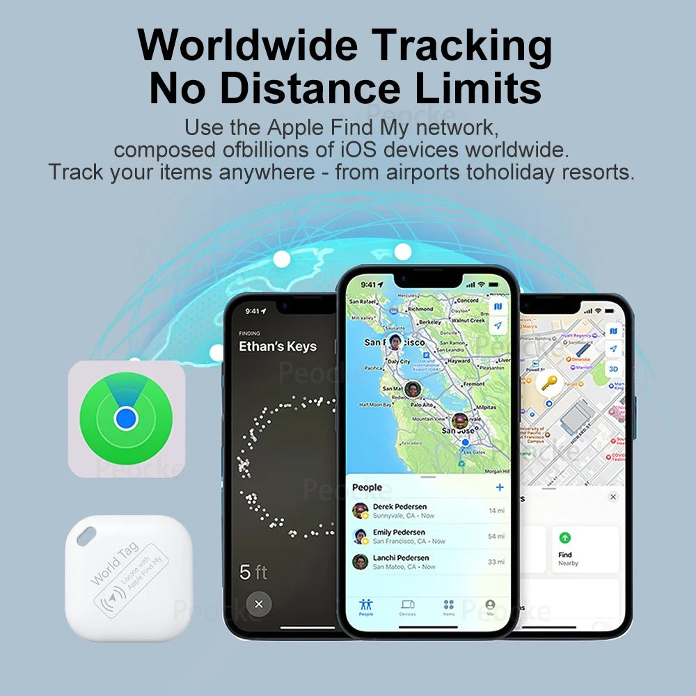 Mini Apple Find My Pet Tracker - Bluetooth Smart Tag for Cats, Dogs, Kids, Bags, Wallets & Keys