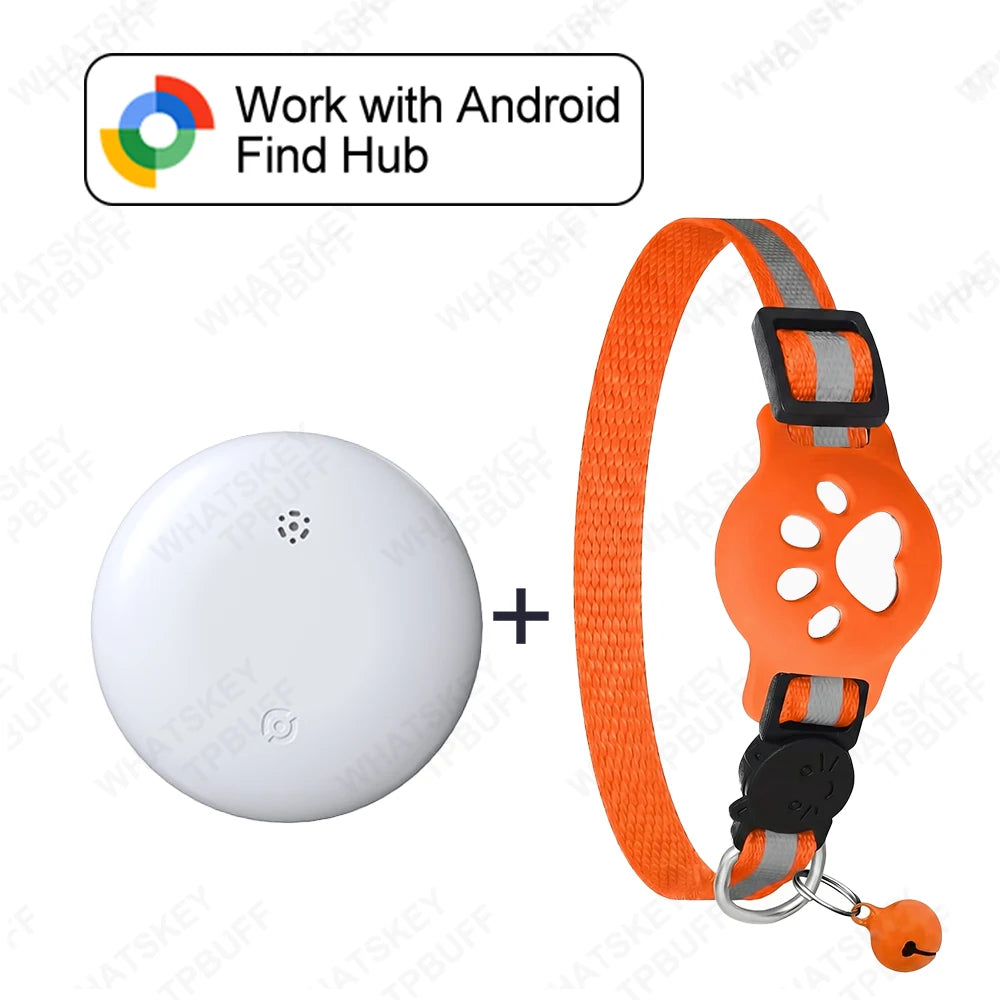 Multi-Purpose Adjustable Pet & Vehicle GPS Tracker - Google Find My Compatible Collar, Card & Necklace Locator