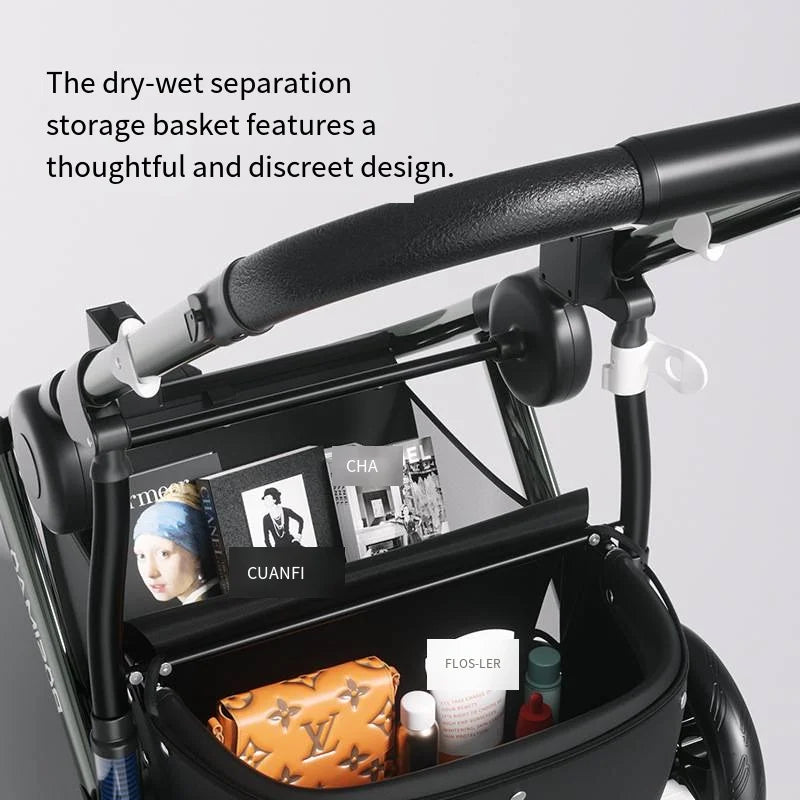 Load Bearing 30kg Pet Stroller High Landscape Dog Stroller Cat Stroller Outdoor Dog Walking Cart Folding and Stretching Handle