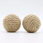 Hand-Woven Hemp Rope Cat Ball Toy Set — Crinkle Sound Interactive Scratch Toy