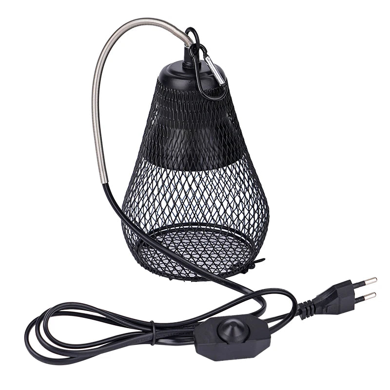 Reptile Heat Lamp Shade Pet Heater Guard Timeable Heat Lamp Anti-Scalding Preservation Infrared Ceramic Heat Lamp Lizard Turtle