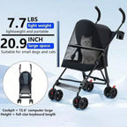 【New style】Pet Stroller For Small Dogs And CatsCYUmail 4 Wheels Foldable Dog Stroller Puppy Carrier For Small Dogs 0-15 Lbs W/C