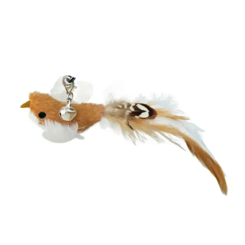Plush Bird Cat Teaser Wand with Suction Cup