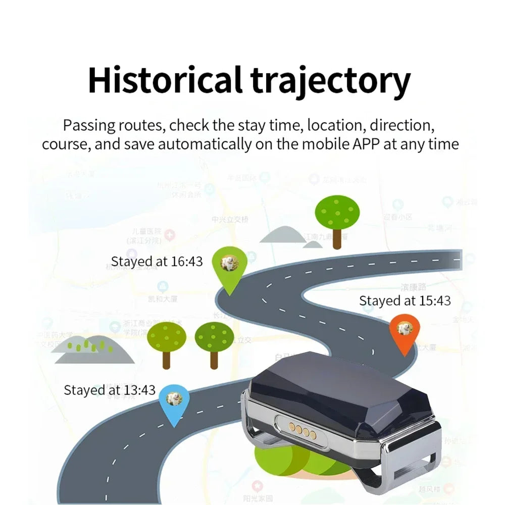 G12p 2G GPRS Smart Waterproof GPS Tracker Collar for Cats & Dogs - Universal Positioning Locator Device