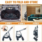 Pet Dog Stroller 3-in-1 Dog Wagon with Removable Carrier Cat Stroller for Medium Dogs Up To 55lbs Easy Foldable Pet Stroller