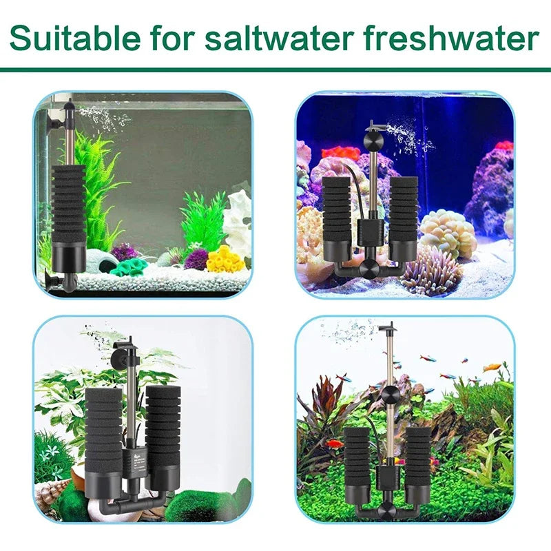 220V 50Hz Aquarium Filter Electric Power Filter Biochemical Sponge Silence Submersible Bio Media Balls Fish Tank Accessories