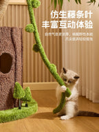 Solid Wood Jungle Cat Tree with Scratching Board