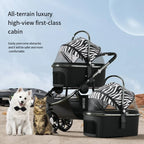 Load Bearing 30kg Pet Stroller High Landscape Dog Stroller Cat Stroller Outdoor Dog Walking Cart Folding and Stretching Handle