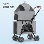 Breathable Large Capacity Double Layer Cat Dog Transporter Luxury Pet Cat Stroller Newborn Pet Stroller Outdoor Travel Vehicle