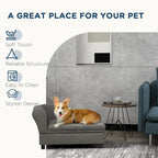 Elevated Dog Bed with Hidden Storage & Soft Cushion (Gray)