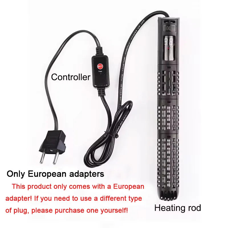 Aquarium Submersible Heater with Thermostat (50–500W, 220V EU Plug)