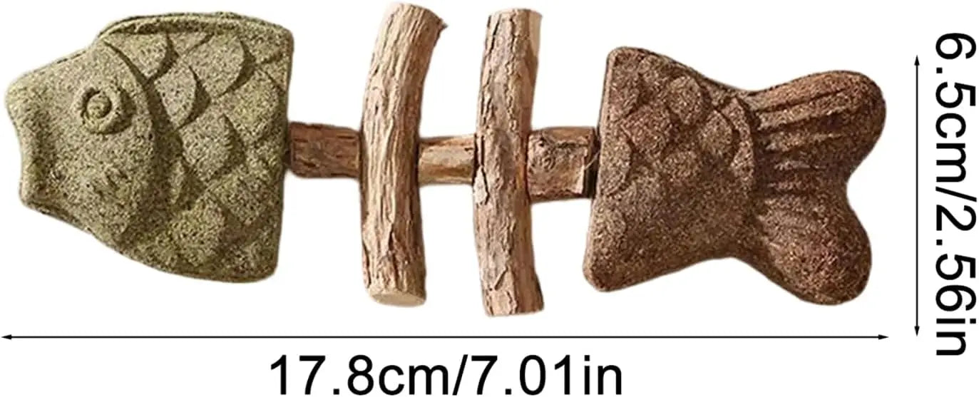 Textured Fishbone Chew Toy for Cats