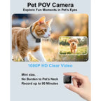 1080P HD Cat Camera Collar - No WiFi, No App Needed Mini Action Pet POV Cam for Cats & Dogs