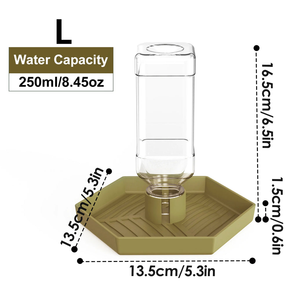 Reptile Water Dispenser-Bearded Dragon Water Bowl - Small Water Dish for Tortoise - Bowls for Reptiles & Amphibians (S)
