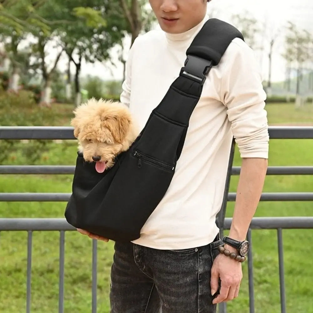 Double Sided Pet Carrier Bags Adjustable Strap Comfortable Pet Messenger Bag with Safety Harness Large Capacity Pet Shoulder Bag
