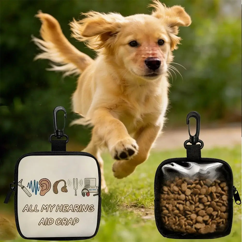 Mini Size Dog Treat Pouch Lightweight Portable Pet Training Pouch With Hook Zipper Closure Pet Snack Pouch