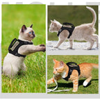 Breathable Tactical Cat & Dog Chest Harness — Adjustable Vest Leash for 3–20kg Pets