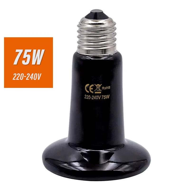 220V Pet Ceramic Heating Lamp Bulb Bird Heat Lamp Protective Cover Against Scalding No Light Emitting Heater for Reptile Poultry