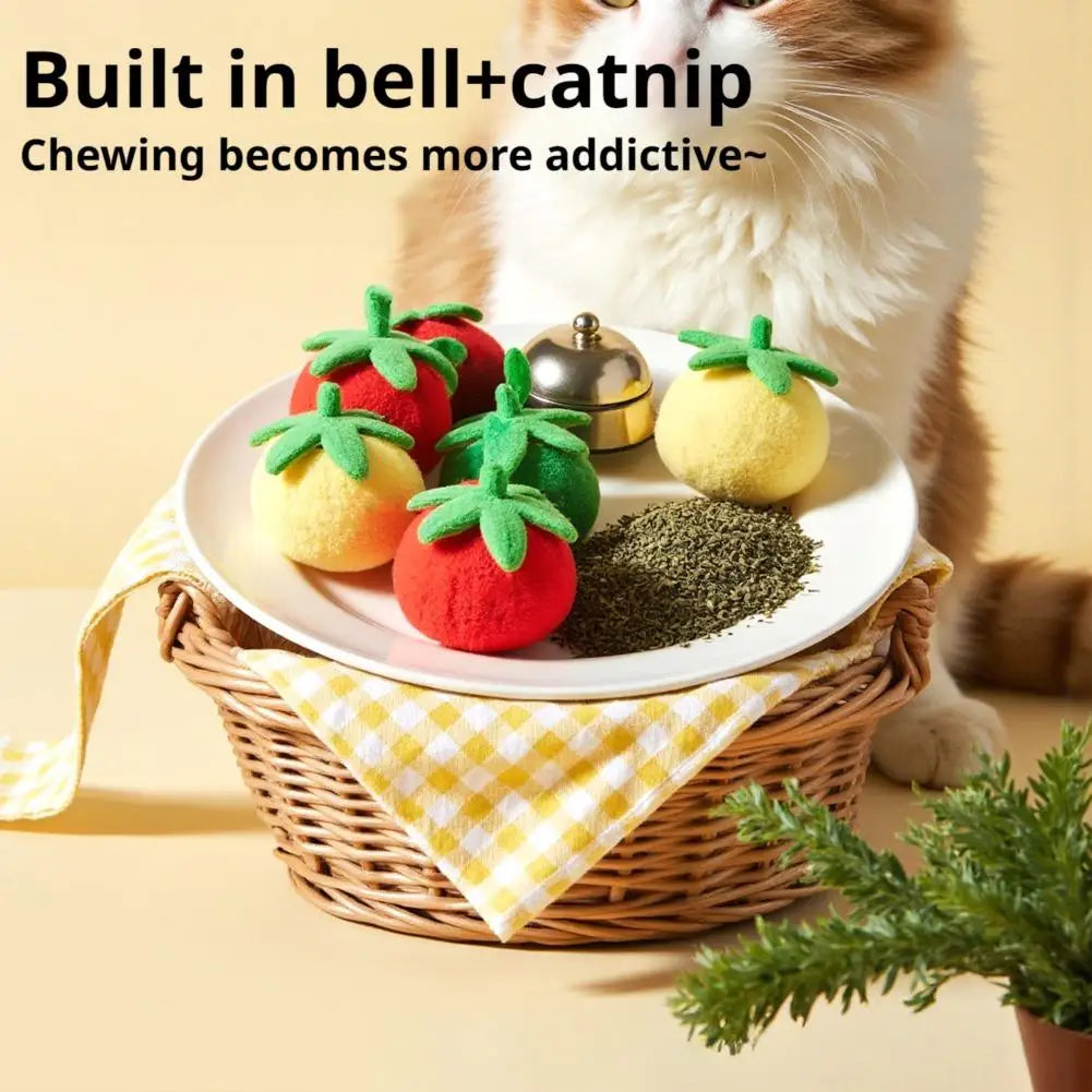 Tomato Cat Teaser String Toy (3-Pack)
