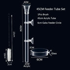 Acrylic Aquarium Shrimp Feeding Dish & Tube (Transparent, 20–30cm, Snail & Shrimp)