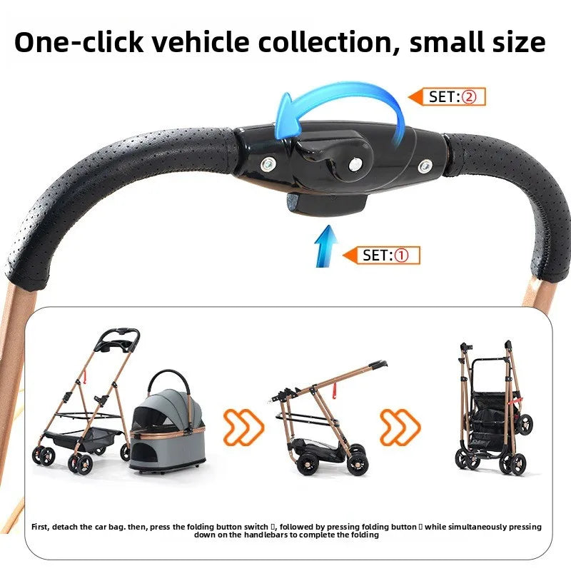 Pet cat and dog cart out small pet lightweight foldable