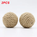 Hand-Woven Hemp Rope Cat Ball Toy Set — Crinkle Sound Interactive Scratch Toy