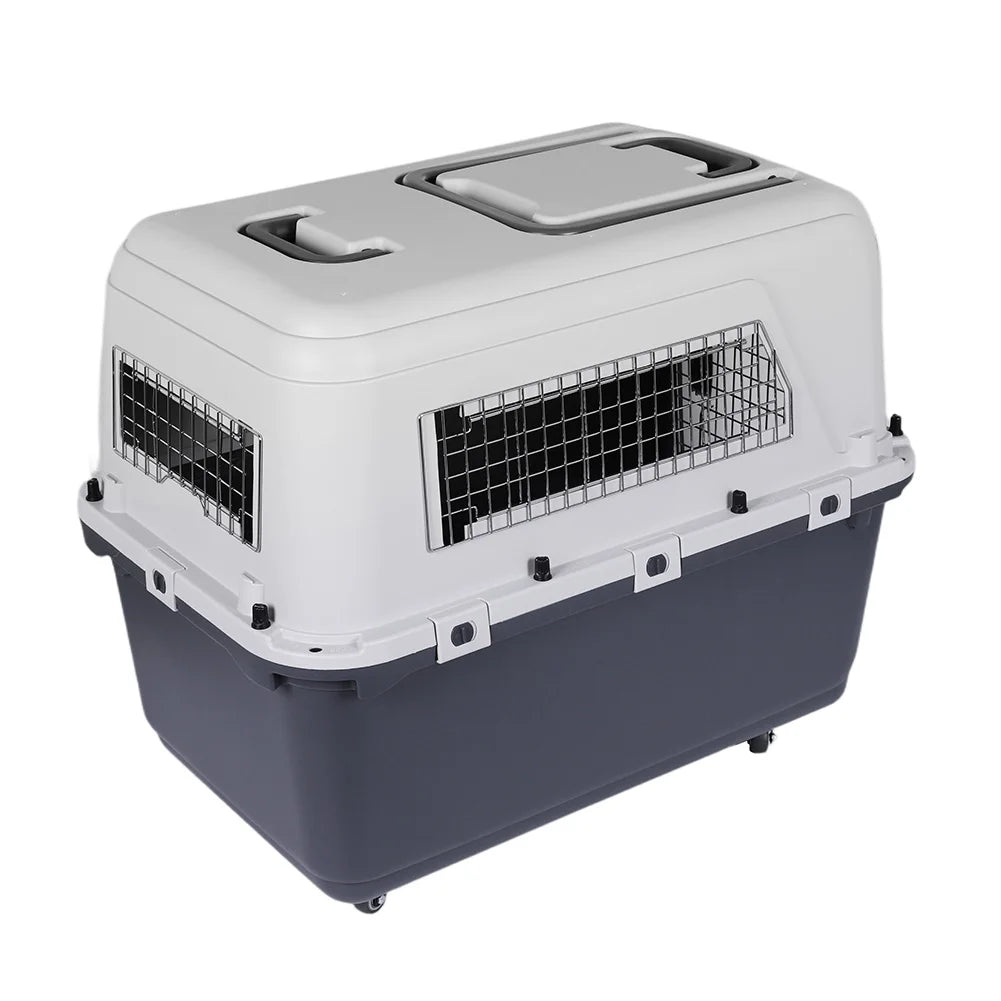 Pet Carrier with Wheels for Dogs Up To 44lbs & Cat Airline Approved Dog Carrier Rolling Pet Carrier Pet Stroller, 33 Inches