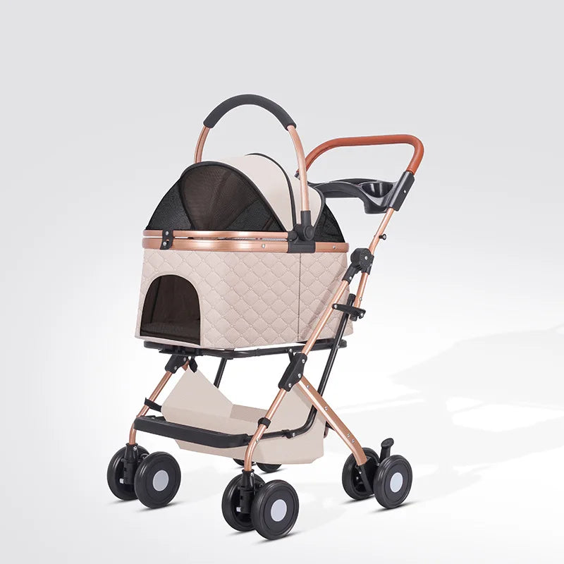 Pet stroller stroller outing, small pet stroller lightweight and foldable for outdoor travel