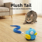 Wind-Up Bird Cat Teaser Toy — Sounding Bite-Resistant Tail-Pull Interactive Indoor Cat Toy