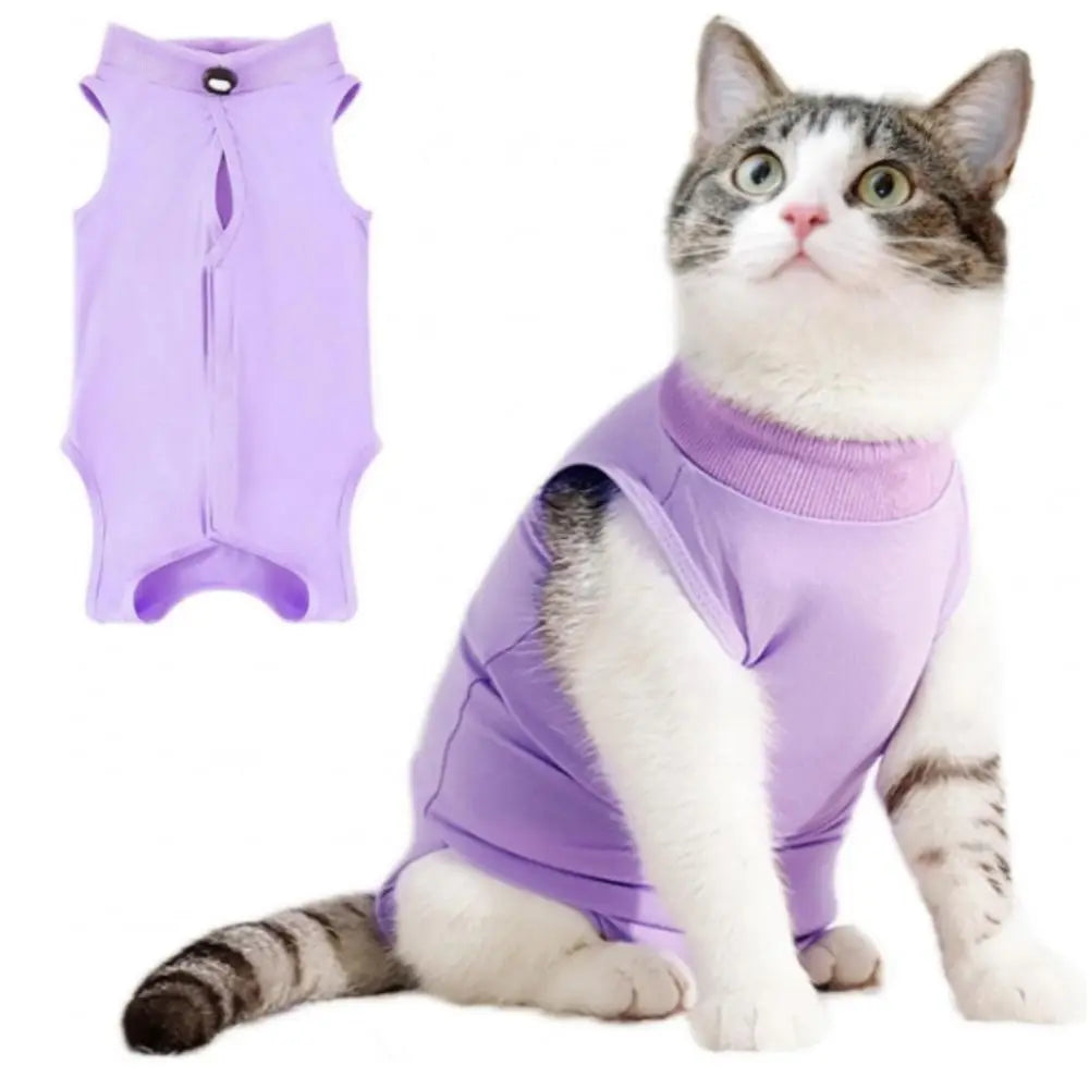 Cat Post-Surgery Recovery Jumpsuit — Soft Anti-Licking Sterilization Suit for Kittens & Puppies
