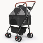 Upgraded Pet Stroller for Cats Dogs Compact Lightweight Foldable Teddy Bear for Outdoor Activities Detachable for Dog Walking