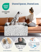 Calming Extra Large Plush Dog Bed (45x37in, Grey)