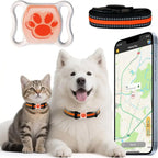 No-Subscription Pet GPS Tracker for Dogs & Cats with Free Collar - Waterproof Real-Time Tracking