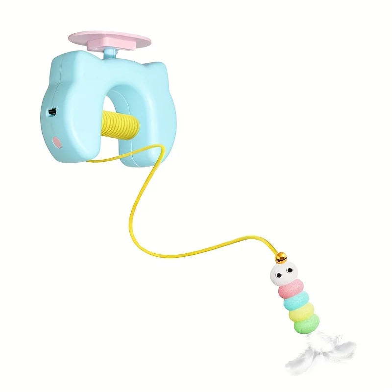Automatic Retractable Smart Cat Teaser Toy — Electric Hanging Swing Toy for Indoor Cats
