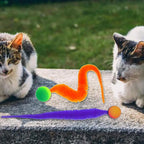 Fluffy Tail Bouncy Ball Cat Teaser Toy — Elastic Simulation Prey Bite Tool