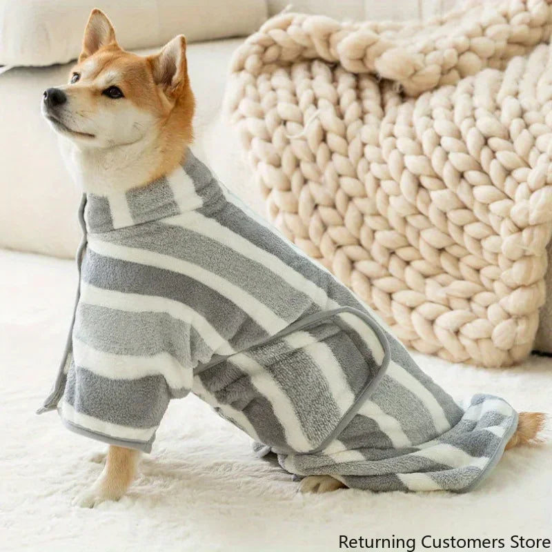 1PC Dog Bathrobe Drying Coat Super Absorbent Bath Robe for Large Dogs Fast Drying Pet Towel for Dogs and Cats Bath Towel
